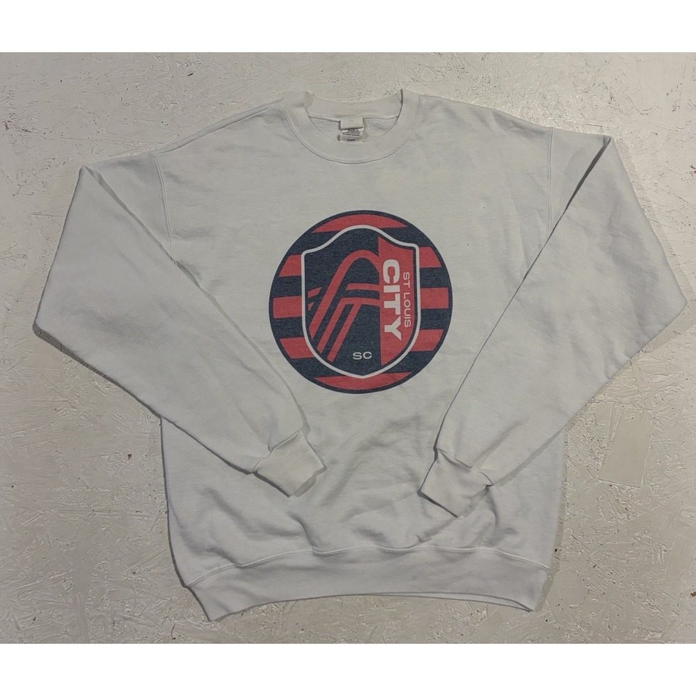 St Louis City SC‎ Crewneck Sweatshirt Womens Medium White Soccer MLS Pullover